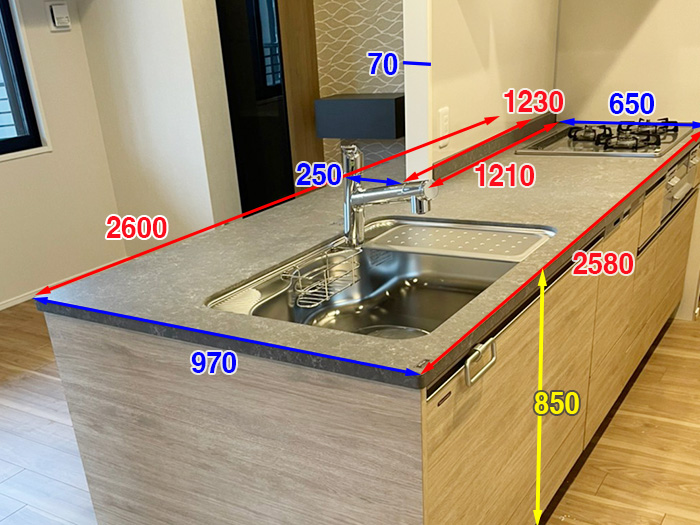 【新春セール】25951■タカラスタンダード 対面キッチン W2600 レンジフード コンロ 食洗機 高級人造大理石■展示品/取外し品/未使用/左S