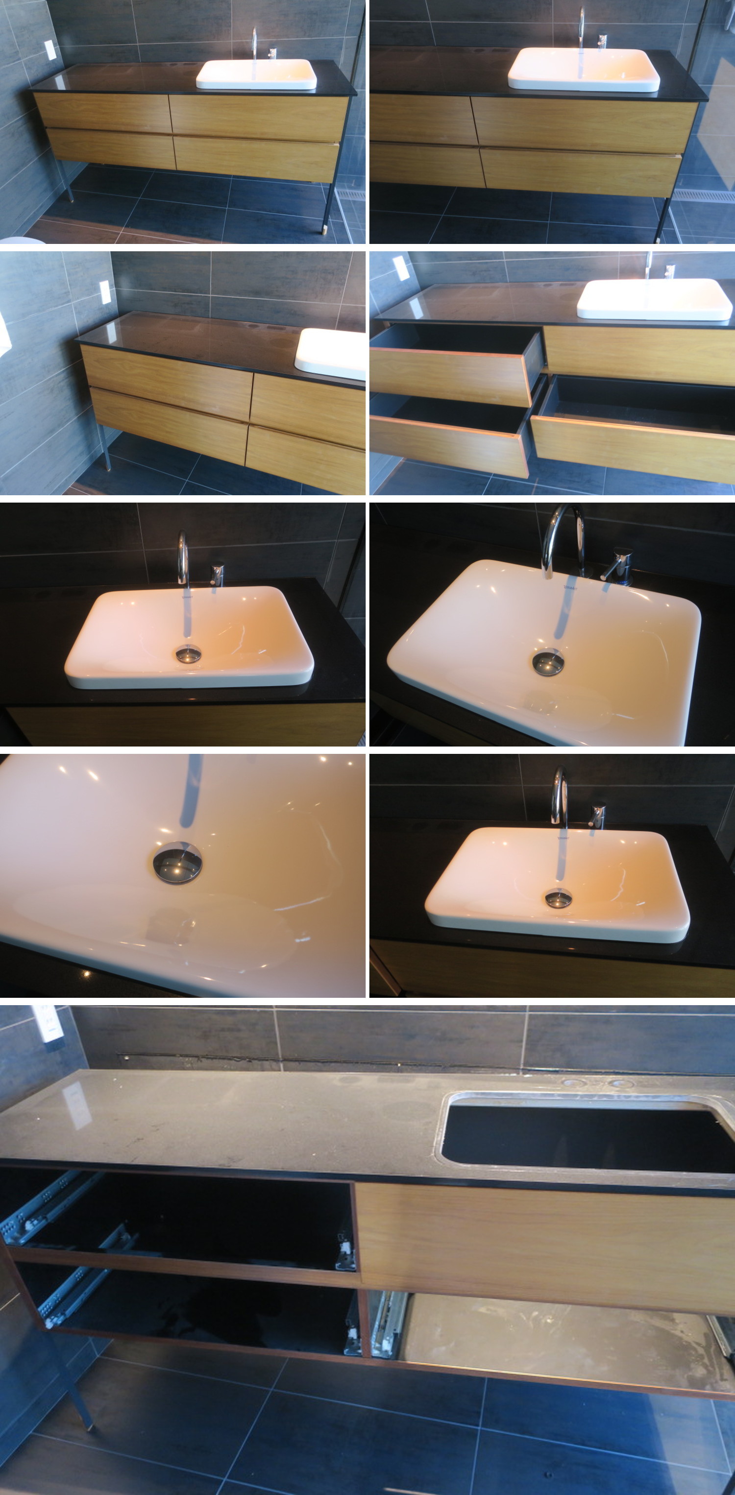 510919■ハウスメーカーオリジナル　洗面化粧台　高級人造大理石天板　W1650　下段のみ　※水栓無し■展示品/取り外し品/未使用品/千葉出荷