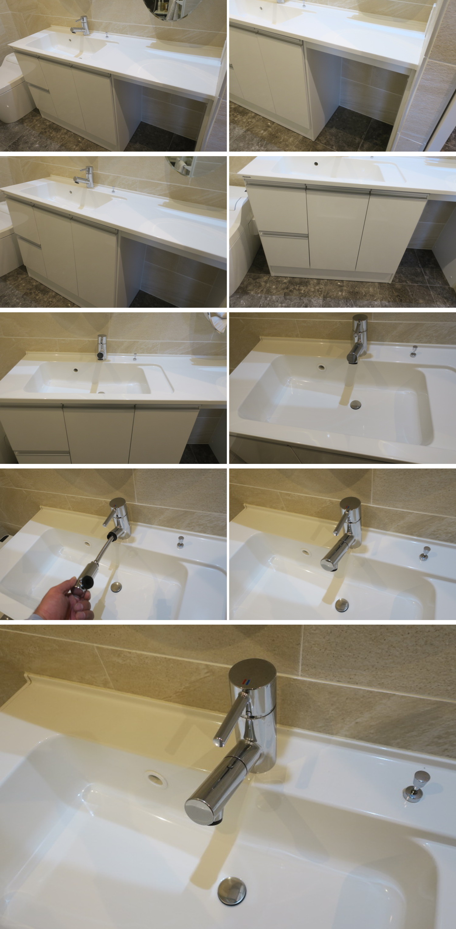 511101■Panasonic　洗面化粧台　下段のみタイプ　ポリエステル樹脂天板　W1390■展示品/取り外し品/未使用品/千葉出荷